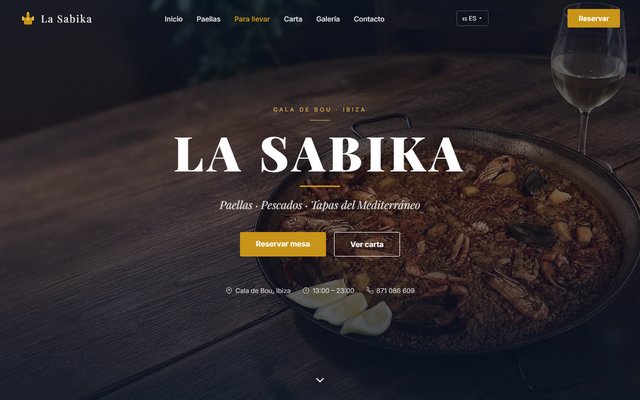 Screenshot of the La Sabika website